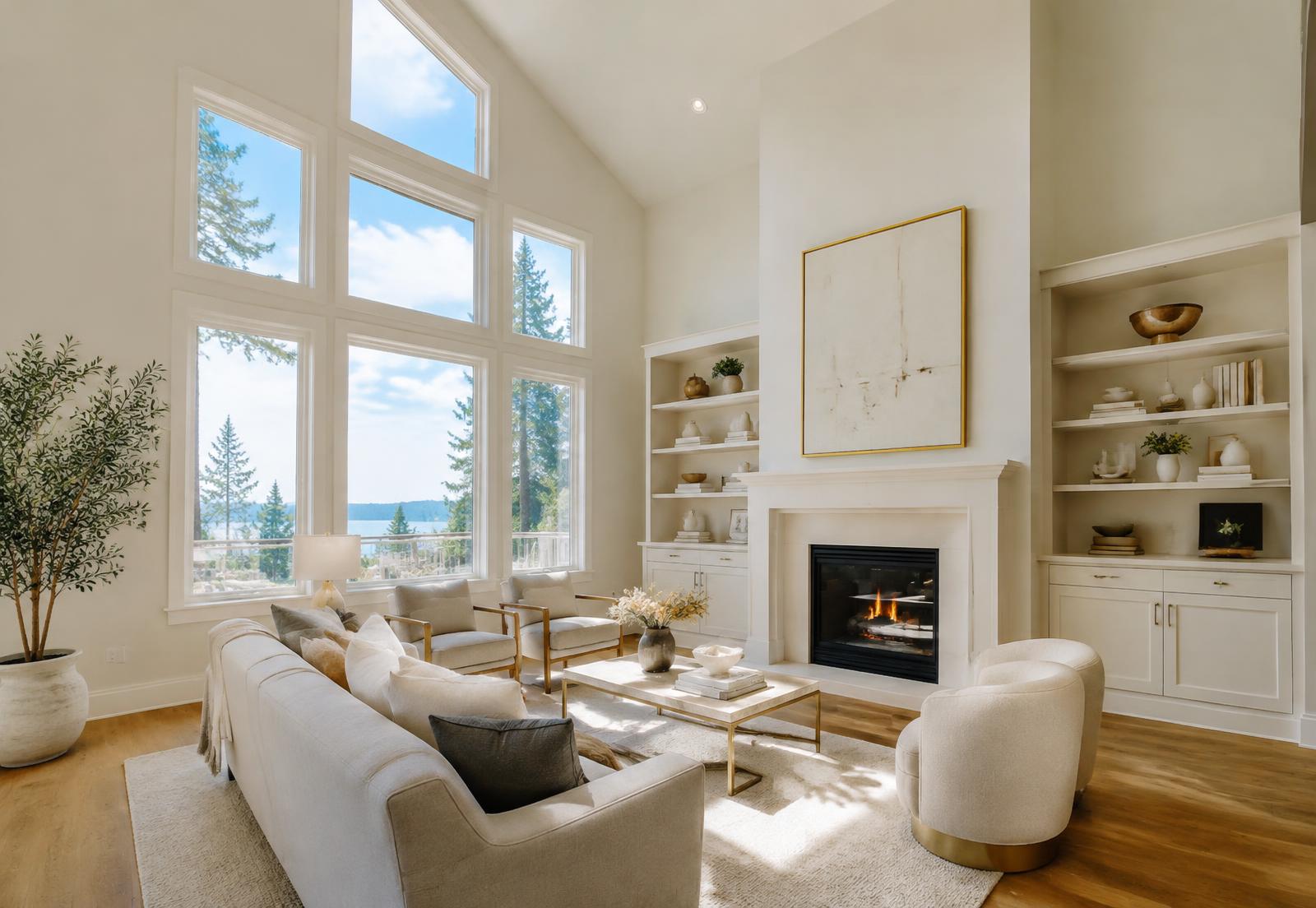 Bright Pacific Northwest living room